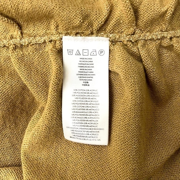 MICHAEL KORS Sweater Womens Medium Petite Gold Shiny Threading Cowl Neck - Picture 11 of 12